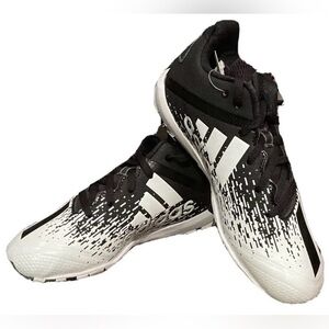 NEW BOYS 3 ADIDAS FOOTBALL CLEATS MOLDED BLACK WHITE LITTLE KIDS
